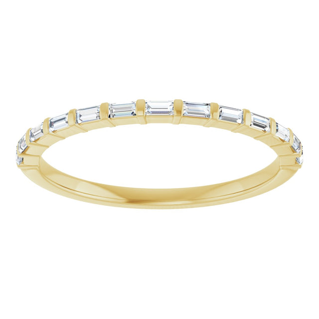 14K Gold Straight Baguette Natural Diamond Bar Channel-Set Anniversary Band – 1/5–3/4 CTW - Yellow Gold - view 3