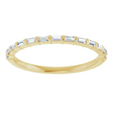 14K Gold Straight Baguette Lab-Grown Diamond Bar Channel-Set Anniversary Band – 1/5–3/4 CTW - Yellow Gold - view 3