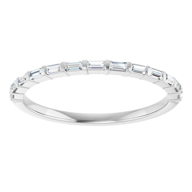 14K Gold Straight Baguette Lab-Grown Diamond Bar Channel-Set Anniversary Band – 1/5–3/4 CTW - White Gold - view 3