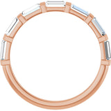 10K Gold Straight Baguette Natural Diamond Bar Channel-Set Anniversary Band – 3/4–1 CTW (Style 123675) - Rose Gold - view 2