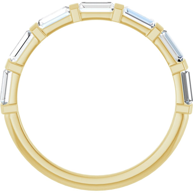 10K Gold Straight Baguette Lab-Grown Diamond Bar Channel-Set Anniversary Band – 3/4–9/10 CTW (Style 123675) - Yellow Gold - view 2