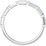 10K Gold Straight Baguette Natural Diamond Bar Channel-Set Anniversary Band – 3/4–1 CTW (Style 123675) - White Gold - view 2