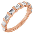 10K Gold Straight Baguette Natural Diamond Bar Channel-Set Anniversary Band – 3/4–1 CTW (Style 123675) - Rose Gold