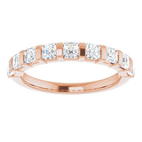 14K Gold Asscher Natural Diamond Bar Channel-Set Anniversary Band – 5/8–1 3/8 CTW (Style 123675) - Rose Gold - view 3