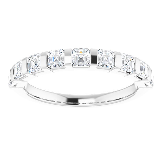Platinum Asscher Lab-Grown Diamond Bar Channel-Set Anniversary Band – 5/8–1 3/8 CTW - view 3