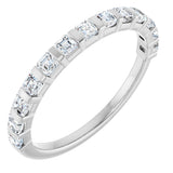 14K Gold Asscher Lab-Grown Diamond Bar Channel-Set Anniversary Band – 5/8–1 3/8 CTW - White Gold