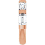 10K Gold Emerald Lab-Grown Diamond Bar Channel-Set Anniversary Band – 1 5/8–2 1/2 CTW (Style 123675) - Rose Gold - view 4