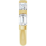 10K Gold Emerald Lab-Grown Diamond Bar Channel-Set Anniversary Band – 1 5/8–2 1/2 CTW (Style 123675) - Yellow Gold - view 4