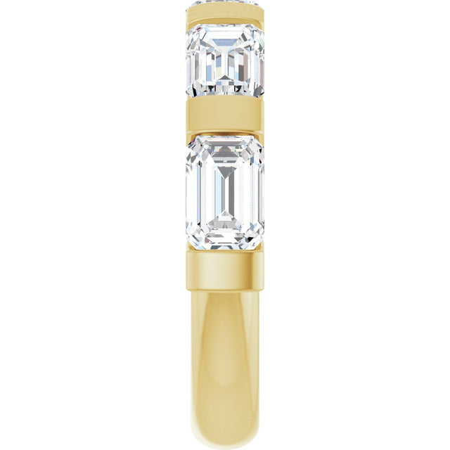 10K Gold Emerald Lab-Grown Diamond Bar Channel-Set Anniversary Band – 1 5/8–2 1/2 CTW (Style 123675) - Yellow Gold - view 4