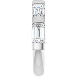 10K Gold Emerald Natural Diamond Bar Channel-Set Anniversary Band – 1 3/4–3 1/4 CTW (Style 123675) - White Gold - view 4