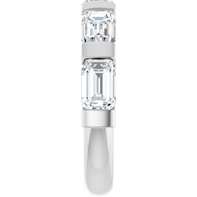 10K Gold Emerald Natural Diamond Bar Channel-Set Anniversary Band – 1 3/4–3 1/4 CTW (Style 123675) - White Gold - view 4