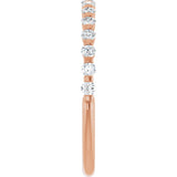 10K Gold Round Natural Diamond Bar Channel-Set Anniversary Band – 1/5–5/8 CTW (Style 123675) - Rose Gold - view 4