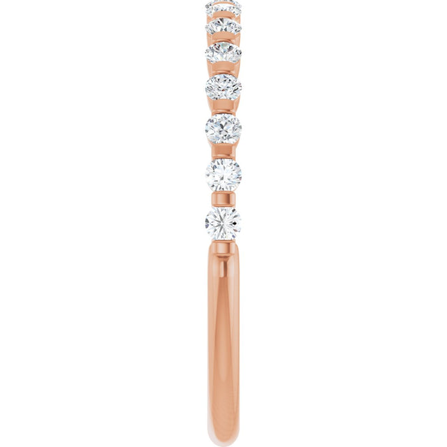 10K Gold Round Natural Diamond Bar Channel-Set Anniversary Band – 1/5–5/8 CTW (Style 123675) - Rose Gold - view 4