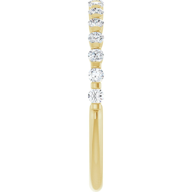 10K Gold Round Lab-Grown Diamond Bar Channel-Set Anniversary Band – 1/5–5/8 CTW (Style 123675) - Yellow Gold - view 4