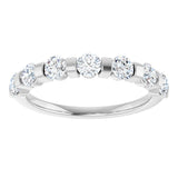 10K Gold Round Lab-Grown Diamond Bar Channel-Set Anniversary Band – 7/8–1 1/3 CTW - White Gold - view 3