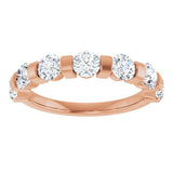 10K Gold Round Lab-Grown Diamond Bar Channel-Set Anniversary Band – 7/8–1 1/3 CTW - Rose Gold - view 3