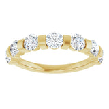 10K Gold Round Lab-Grown Diamond Bar Channel-Set Anniversary Band – 7/8–1 1/3 CTW - Yellow Gold - view 3