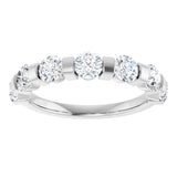 10K Gold Round Lab-Grown Diamond Bar Channel-Set Anniversary Band – 7/8–1 1/3 CTW - White Gold - view 3