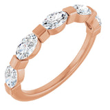 10K Gold Oval Lab-Grown Diamond Bar Channel-Set Anniversary Band – 9/10–2 CTW (Style 123675) - Rose Gold