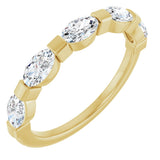 10K Gold Oval Natural Diamond Bar Channel-Set Anniversary Band – 1 1/3–1 7/8 CTW (Style 123675) - Yellow Gold