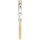 14K Gold Straight Baguette Natural Diamond Bar Channel-Set Anniversary Band – 1/5–3/4 CTW - Yellow Gold - view 4