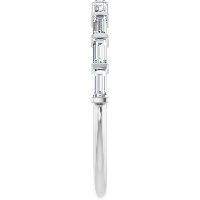 Platinum Straight Baguette Lab-Grown Diamond Bar Channel-Set Anniversary Band – 1/5–3/4 CTW - view 4
