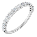 10K Gold Square Natural Diamond Bar Channel-Set Anniversary Band – 3/8–1 1/6 CTW - White Gold