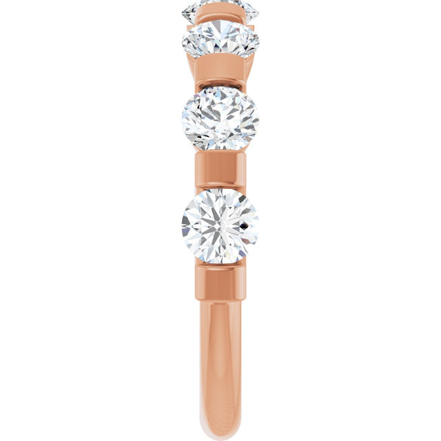 10K Gold Round Lab-Grown Diamond Bar Channel-Set Anniversary Band – 1 5/8 CTW (Style 123675) - Rose Gold - view 4