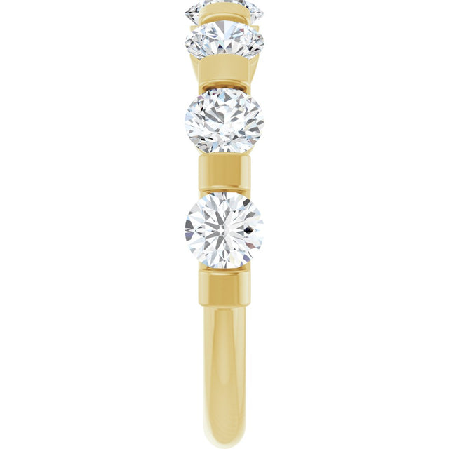 10K Gold Round Lab-Grown Diamond Bar Channel-Set Anniversary Band – 1 5/8 CTW (Style 123675) - Yellow Gold - view 4