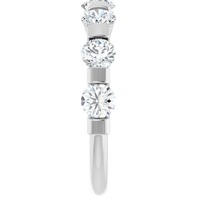 10K Gold Round Lab-Grown Diamond Bar Channel-Set Anniversary Band – 1 5/8 CTW (Style 123675) - White Gold - view 4