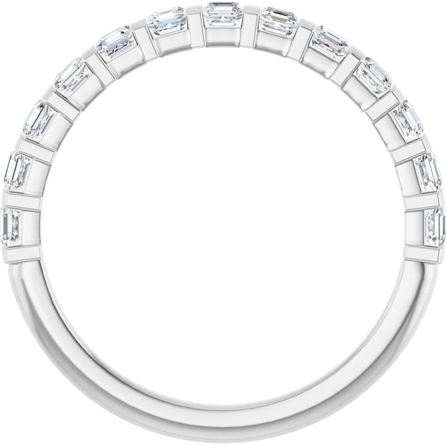 Platinum Asscher Lab-Grown Diamond Bar Channel-Set Anniversary Band – 5/8–1 3/8 CTW - view 2