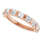 14K Gold Asscher Natural Diamond Bar Channel-Set Anniversary Band – 5/8–1 3/8 CTW (Style 123675) - Rose Gold - view 5
