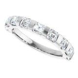 Platinum Asscher Natural Diamond Bar Channel-Set Anniversary Band – 5/8–1 3/8 CTW (Style 123675) - view 5