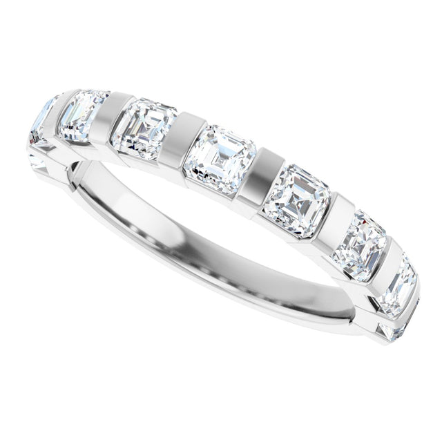 Platinum Asscher Natural Diamond Bar Channel-Set Anniversary Band – 5/8–1 3/8 CTW (Style 123675) - view 5