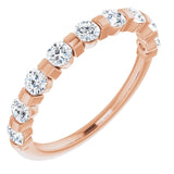 10K Gold Round Natural Diamond Bar Channel-Set Anniversary Band – 1/5–5/8 CTW (Style 123675) - Rose Gold