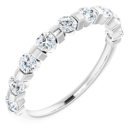 10K Gold Round Natural Diamond Bar Channel-Set Anniversary Band – 1/5–5/8 CTW (Style 123675) - White Gold