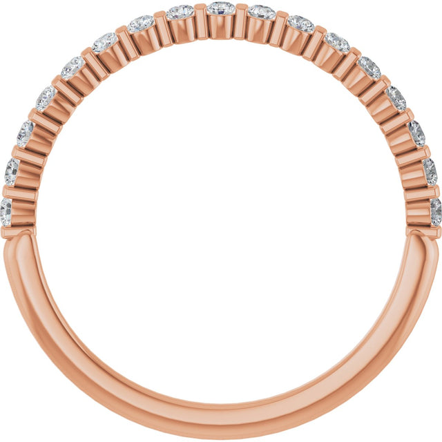 10K Gold Round Natural Diamond Bar Channel-Set Anniversary Band – 1/5–5/8 CTW (Style 123675) - Rose Gold - view 2