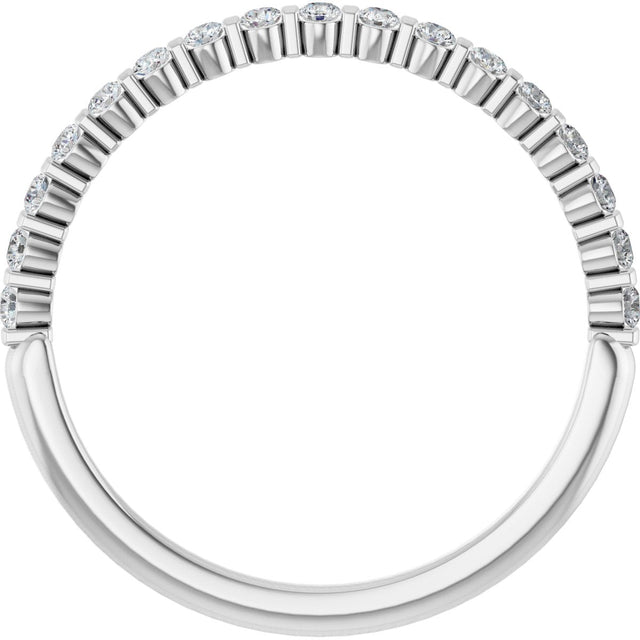 Platinum Round Natural Diamond Bar Channel-Set Anniversary Band – 1/4–3/4 CTW - view 2