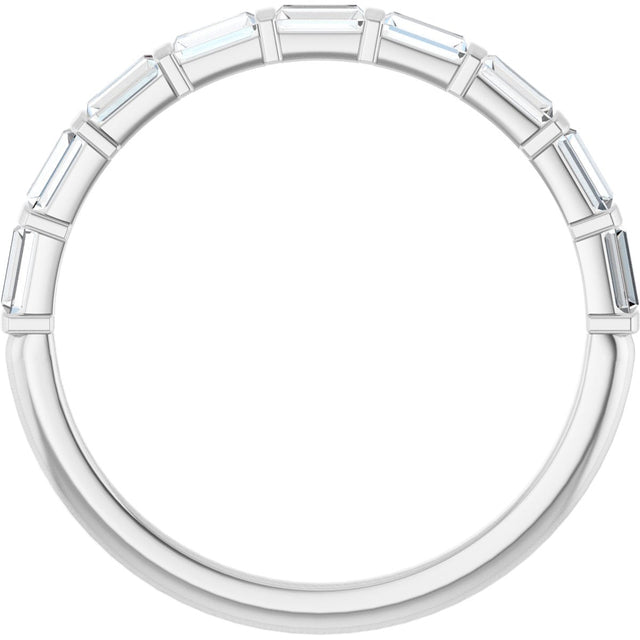 Platinum Straight Baguette Lab-Grown Diamond Bar Channel-Set Anniversary Band – 1/5–3/4 CTW - view 2