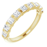 14K Gold Asscher Natural Diamond Bar Channel-Set Anniversary Band – 5/8–1 3/8 CTW (Style 123675) - Yellow Gold