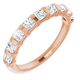 14K Gold Asscher Lab-Grown Diamond Bar Channel-Set Anniversary Band – 5/8–1 3/8 CTW - Rose Gold