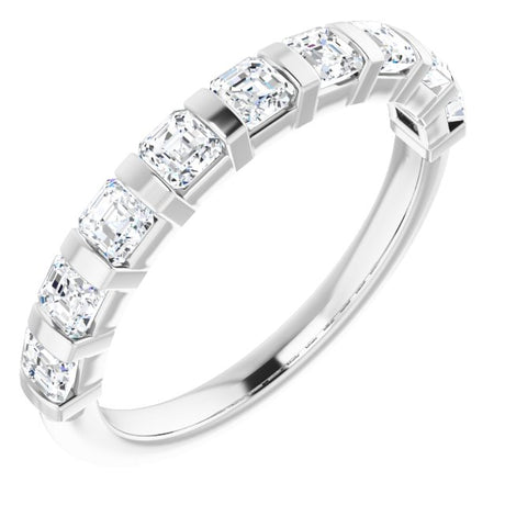 Platinum Asscher Lab-Grown Diamond Bar Channel-Set Anniversary Band – 5/8–1 3/8 CTW