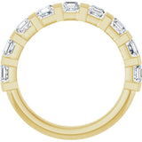 14K Gold Asscher Natural Diamond Bar Channel-Set Anniversary Band – 5/8–1 3/8 CTW (Style 123675) - Yellow Gold - view 2