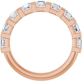 14K Gold Asscher Lab-Grown Diamond Bar Channel-Set Anniversary Band – 5/8–1 3/8 CTW - Rose Gold - view 2
