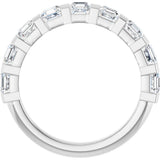 Platinum Asscher Lab-Grown Diamond Bar Channel-Set Anniversary Band – 5/8–1 3/8 CTW - view 2
