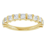 10K Gold Square Lab-Grown Diamond Bar Channel-Set Anniversary Band – 1/3–9/10 CTW - Yellow Gold - view 3