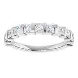 Platinum Square Lab-Grown Diamond Bar Channel-Set Anniversary Band – 1/3–1 1/2 CTW - view 3
