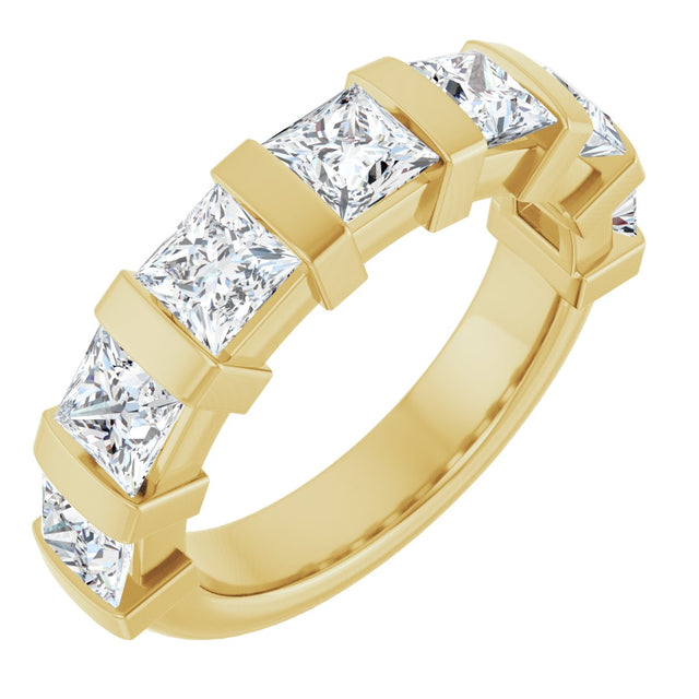 10K Gold Square Lab-Grown Diamond Bar Channel-Set Anniversary Band – 1 1/3–2 3/4 CTW (Style 123675) - Yellow Gold