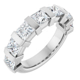 10K Gold Square Natural Diamond Bar Channel-Set Anniversary Band – 1 3/8–2 3/4 CTW (Style 123675) - White Gold