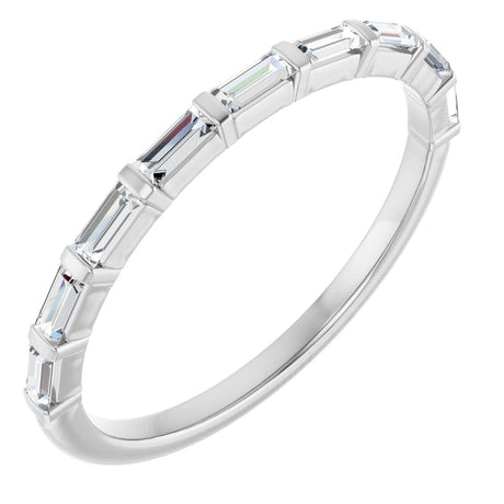 10K Gold Straight Baguette Natural Diamond Bar Channel-Set Anniversary Band – 1/5–5/8 CTW (Style 123675) - White Gold